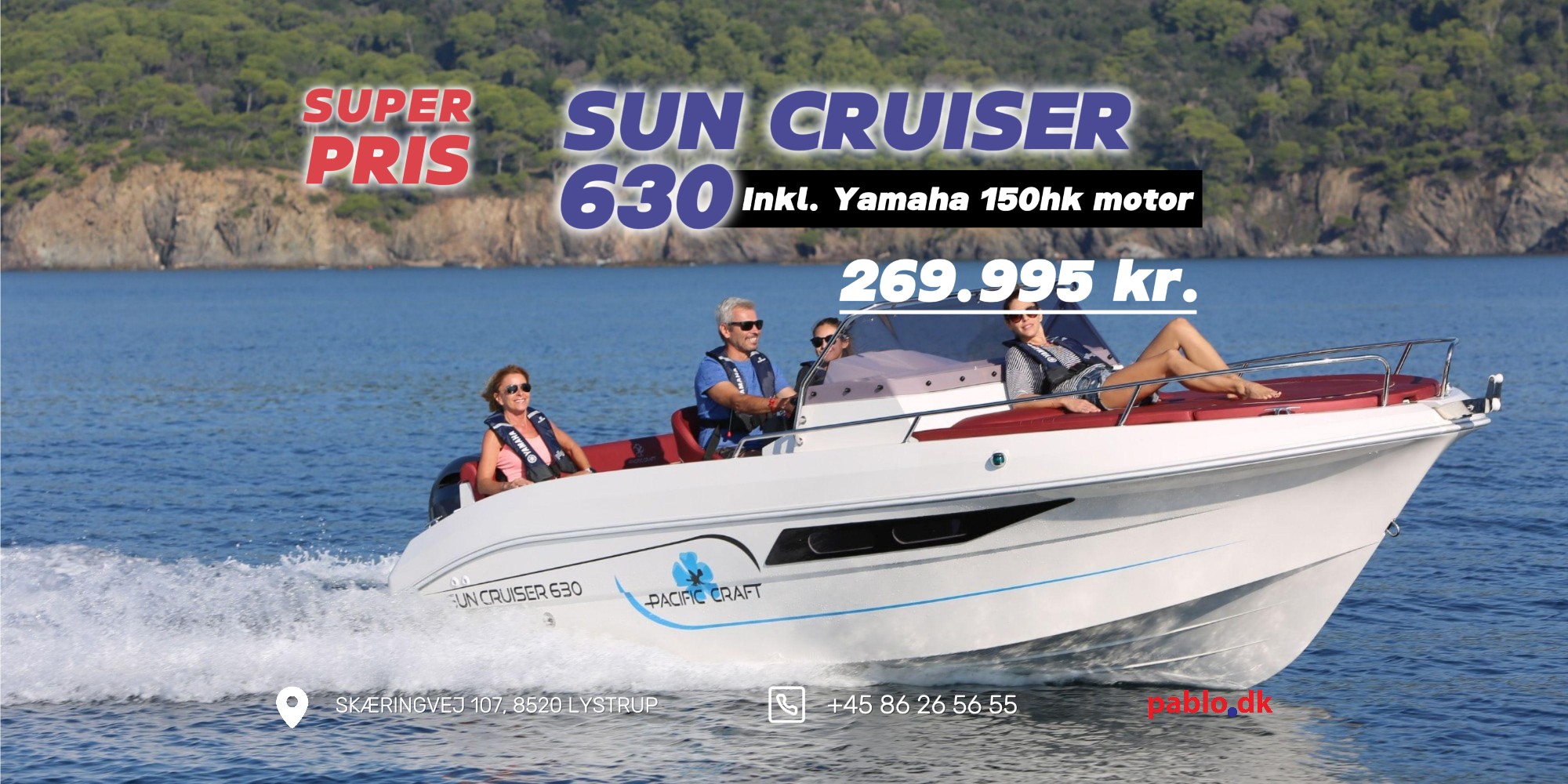 Super-pris-på-pacific-craft-Sun-Cruiser-630-med-yamaha-150hk-motor